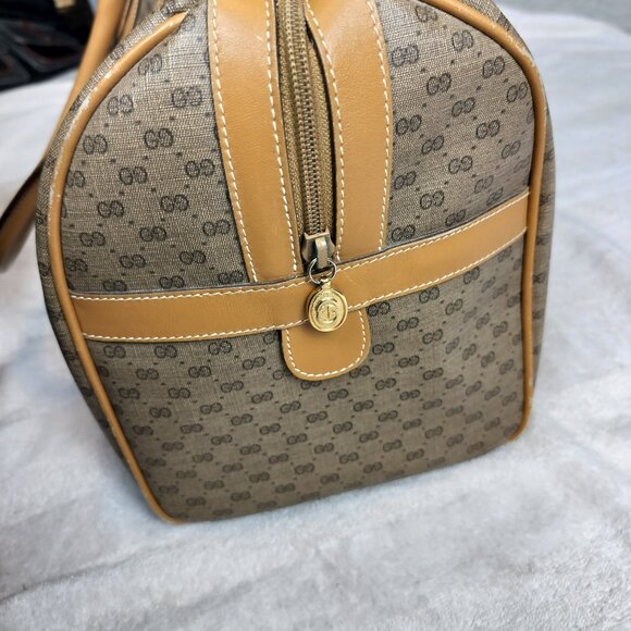 Authentic Vintage Gucci Micro GG Supreme Boston Bag Web Stripe Pristine Interior - Picture 3 of 15